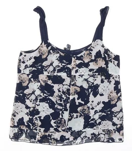Gap Womens Blue Floral Polyester Blend Camisole Tank Size XL - Tie Back Det - Picture 1 of 10