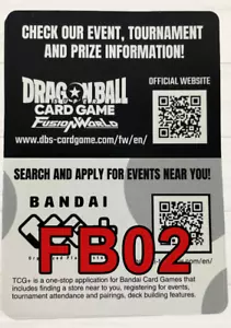 Dragon Ball Super Fusion World FB02 Blazing Aura Code Card Fast Code - Picture 1 of 4