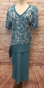 Vintage Dalton Studio 2 pc Knit Set Sweater (Large) Skirt (Medium) Set TEAL 80’s - Picture 1 of 4