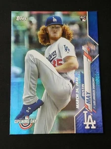 2020 Topps Baseball Opening day Dustin May Blue Foil LA Dodgers No. 57 - Picture 1 of 2