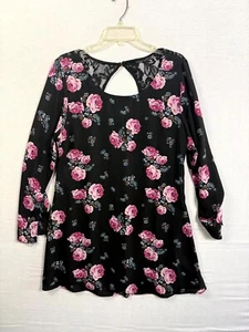 Mini Vestido Speechless Para Mujer XL Negro Floral Cuello Redondo Mangas Largas Pullover - Imagen 1 de 8