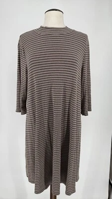 Ronni Nicole Women’s Beige Striped Jumper Dress Size XL 20.5” PTP — 第 1/4 张图片