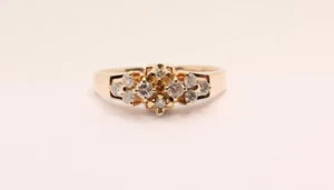 Solid 14ct Gold & Diamond Ring 0.25ct - Picture 1 of 4