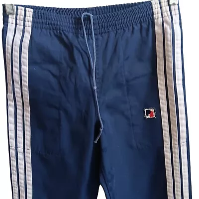 Pantalones deportivos Pierre Bonne vintage años 70 para niños 10 rayas blancas y cintura elástica Foto 1 de 4