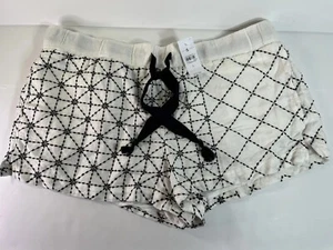 NWT $59 Lou & Grey Cozy White/Black Geometric Drawstring Linen Shorts Sz LRG NEW - Picture 1 of 12