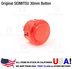 SEIMITSU Original PS-14-K Red Translucent Push Button JAMMA guitar killswitch - Picture 1 of 10