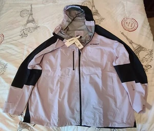 Adidas TERREX Xploric RAIN.RDY Jacket Plus Size 4X Big & Tall Purple/Black NWT - Picture 1 of 4
