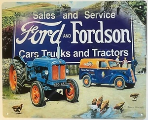 Letrero de pared de metal estilo vintage - Coches tractor Ford Fordson 10x8 pulgadas [FORD2] - Imagen 1 de 1