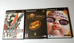 Lot of 3 PS2 games, Super bust a move, LOTR fellowship , Metal gear solid 2 SOL - Picture 1 of 12