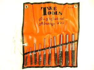 Juego de pines rollos SAE de 10 piezas T&E, # J8910, 3/32"" - 1/2", bolsa enrollable de vinilo H/D. - Imagen 1 de 5