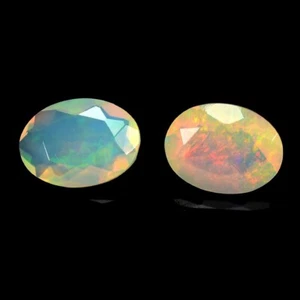 1,40 quilates y 8x6 mm_ ARCO IRIS MULTICOLOR ÓPALO NATURAL CORTE OVALADO 2 piezas PIEDRAS PRECIOSAS - Imagen 1 de 11