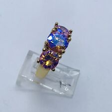 SIZE 4 6.2g STERLING SILVER VERMEIL MYSTIC TOPAZ COCKTAIL RING FINE JEWELRY