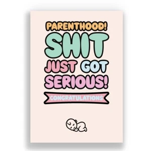 FUNNY NEW BORN CARD | RUDE NEW BABY CARD | PREGNANCY CONGRATULATIONS | NEW BABY - Picture 1 of 3