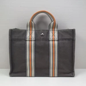 Hermes Fool Toe PM Tote Bag Grey Canvas Mini Handbag Ginza Limited Edition - Picture 1 of 20