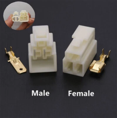 6.3mm 3 Pin Electric Wire Cable Connector Plug Male Female Waterproof Moto Car - Image 1 of 4