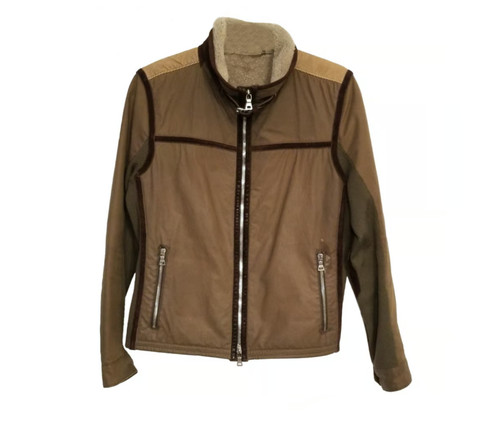 Prada 148155 Giacca Poliestere Verde Oliva con Toppe Gomito TAGLIA EU44 US12