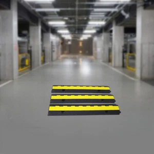 3Pcs Cable Protector Ramp 2Channel Rubber Electrical Wire Cover Speed Bump - Picture 1 of 15