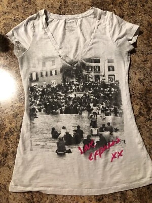 Camisa Express Cuello en V Love Express XX Blanca y Gris - Mujer XS RN55282 Foto 1 de 4