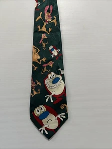 Vintage Ren & Stimpy Nickelodeon Necktie Green 1994 - Picture 1 of 8