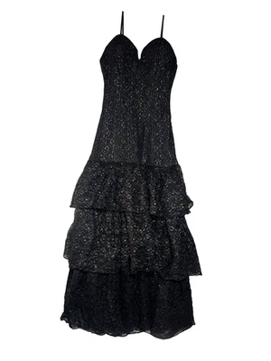 Vestido de tul de encaje en capas Faeriesty XL negro arco iris brillante hada caprichoso gótico graduación Foto 1 de 4