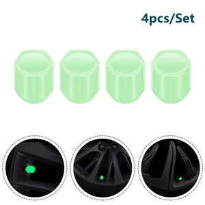 Brand New & Good Quality Car Tire Valve Cap 4pcs Fluorescent Green - Picture 1 of 12