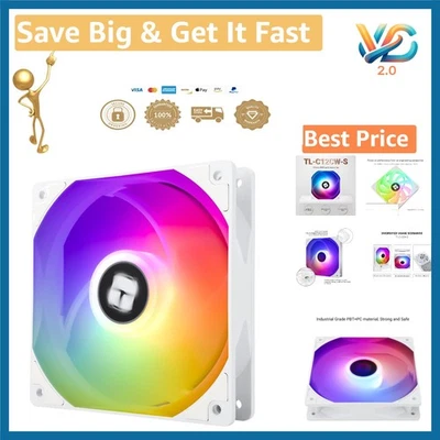 TL-C12CW-S 120mm ARGB Cooler Fan PWM Silent 1550RPM New - Image 1 of 4