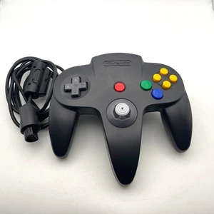 OFFICIAL NINTENDO 64 N64 CONTROLLER BLACK GENUINE TESTED - GOOD STICK - Picture 1 of 5