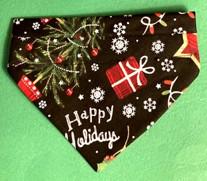 Überhalsband Slide On Haustier Hund Katze Bandana WEIHNACHTEN FROHE FEIERTAGE KLEIN - Bild 1 von 1