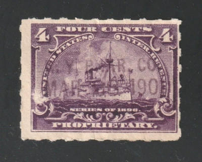 Scott # RB30p, Used, F, 4¢ Battleship, New York Pharmacal Co., New York, NY - Image 1 of 2