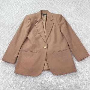 Savannah Blazer Women's 6 Tan Wool Blend Single Button Career Vintage VTG Work - Picture 1 of 14