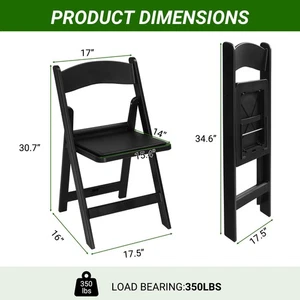 Folding chair with resin seat cushion - suitable for both outdoor and indoor use - Picture 1 of 24