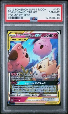 Togepi & Cleffa & Igglybuff GX 143/236 Sm-Cosmic Eclipse Holo PSA 10 - Image 1 of 3