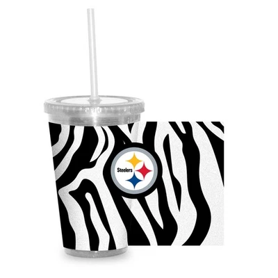 NFL Pittsburgh Steelers Brillo NFL Equipo de Fútbol 16oz Vaso Transparente con Paja Foto 1 de 4