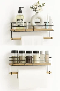 Wandregal mit Handtuchhalter – Perfekt für Badezimmer, Küche oder Gewürzaufbewhr - Bild 1 von 6