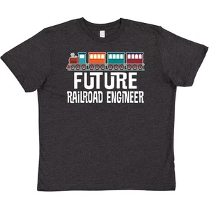 Inktastic Future Railroad Engineer Train Youth T-Shirt Engineering Boys Gift Tee - Picture 1 of 5