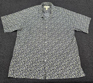 Camicia hawaiana Tori Richard Honolu XL nera foglia di aloha cotone prato spiaggia - Foto 1 di 10