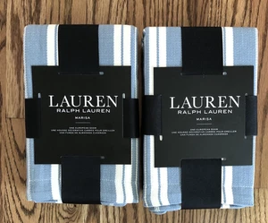 Ralph Lauren Marisa Euro Sham CONJUNTO de 2 rayas azules precio de venta sugerido por el fabricante 270 USD. ¡NUEVO! - Imagen 1 de 8