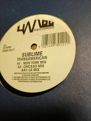 Sublime ‎– Transamerican   12" Single.  VG+ - Image 1 of 2