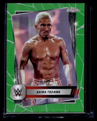 2025 Topps Chrome WWE #71 Akira Tozawa Green Refractor #/99 - Image 1 of 2