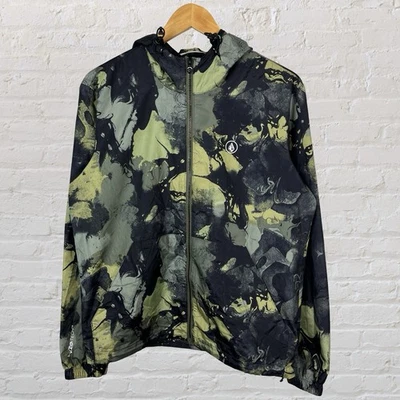 Volcom Stone Rain Jacket Water Resistant Full Zip Tech Camouflage Men's Small - Image 1 of 4