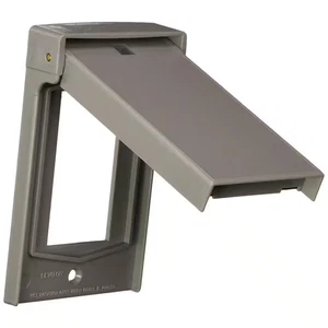 1-Gang Gray Weather Resistant Decora/Rocker Nylon Standard Vertical Outdoor Cove - Picture 1 of 12