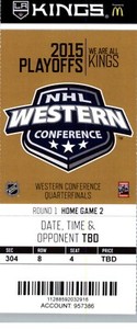  Los Angeles Kings 2015 Playoffs NHL Western Conference Quarterfinals Ticket 