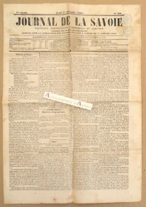● Journal de la SAVOIE 27 novembre 1862 n°300 1è année - 2 cachets - cf 4 photos - Picture 1 of 4
