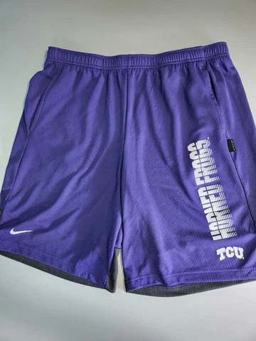 TCU Shorts Large Purple Nike Dri Fit On Field Horned Frogs Stretch Pre-owned Cover