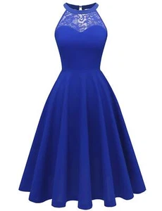 Plus Size Halter Bridesmaid Wedding Guest Short Cocktail Prom Women Vintage D... - Picture 1 of 6