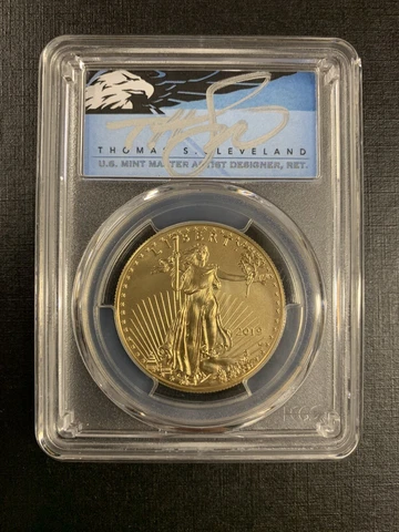 2019-W PCGS SP70 Burnished Gold Eagle First Strike $50 Cover