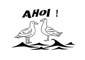 Schablone " Ahoi Möwen " auf A4 - Bild 1 von 1