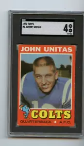 1971 FB Topps Johnny Unitas Baltimore Colts #100 💥💥🎆 SGC grado 4 - Imagen 1 de 2