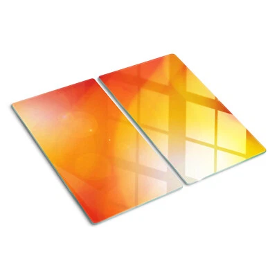 Copri Piano Cottura Fornelli Tagliere 2x30x52cm Sfondo arancione Vetro Temperato - Immagine 1 di 4
