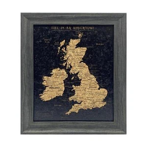 UK Ireland Travel Map Pin Board Pins Splosh United Kingdom Desk Cork Maps Black - Imagen 1 de 1